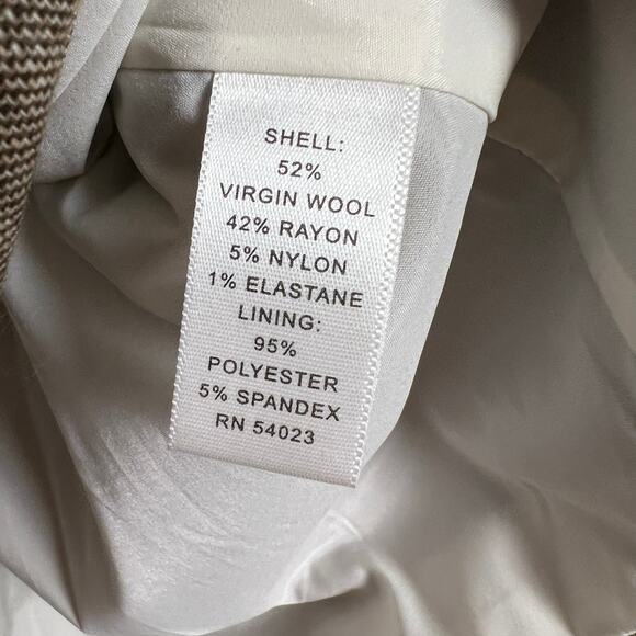 Banana Republic Brown Wool Blend 3/4 Sleeve Cropped Two Button Jacket Size 0 - Picture 10 of 10